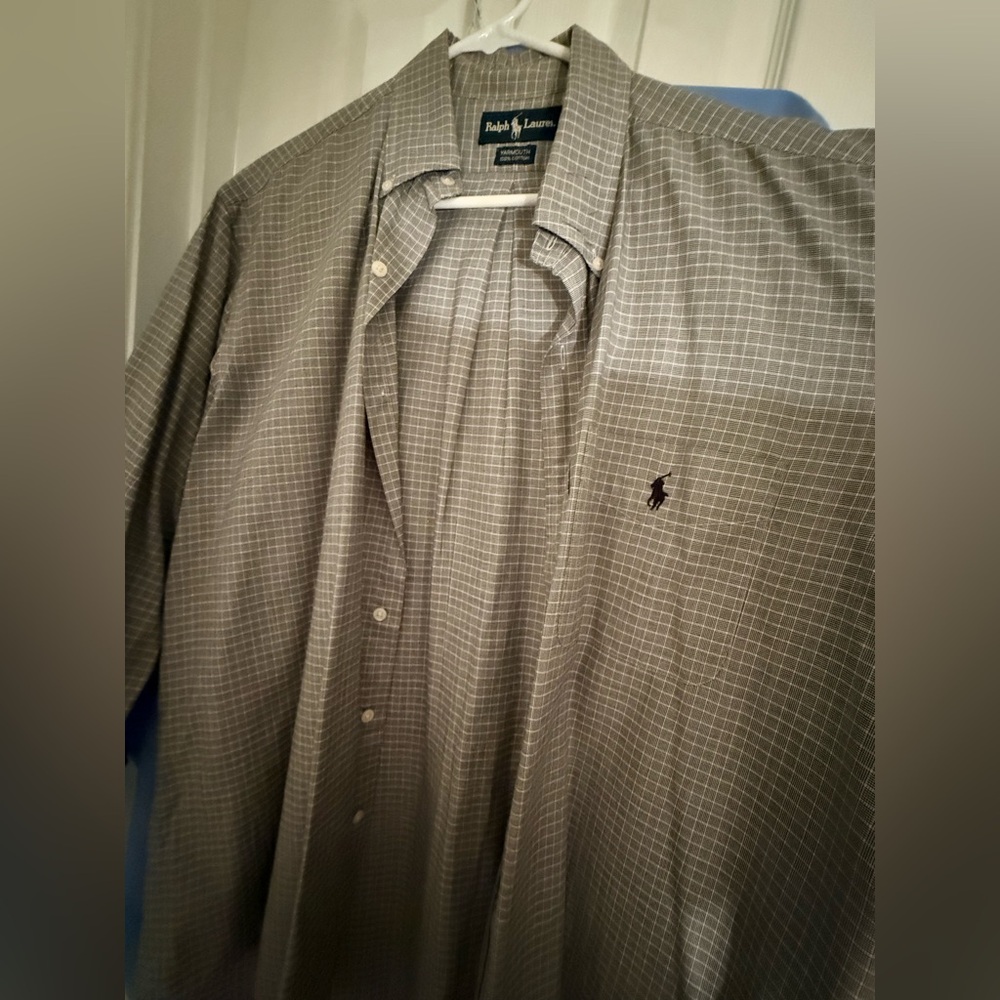 Ralph Lauren Men's Yarmouth Gray Plaid Button Down Shirt